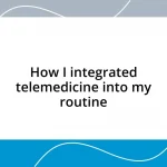 How I integrated telemedicine into my routine